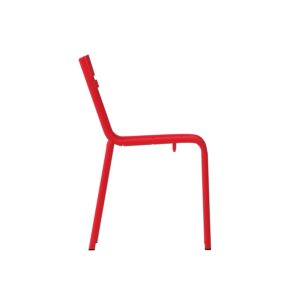 Flash Furniture Nash Commercial Grade Steel Stack Chair, Indoor-Outdoor Armless Chair with 2 Slat Back, Set of 4, Red