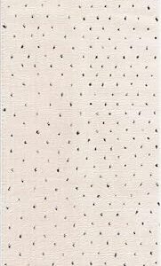 Hauteloom Julie Living Room, Bedroom Shaggy Area Rug - Spotted Polka Dot Carpet - High Pile, Soft Touch, Shag - Black, Cream - 7'10" x 10'