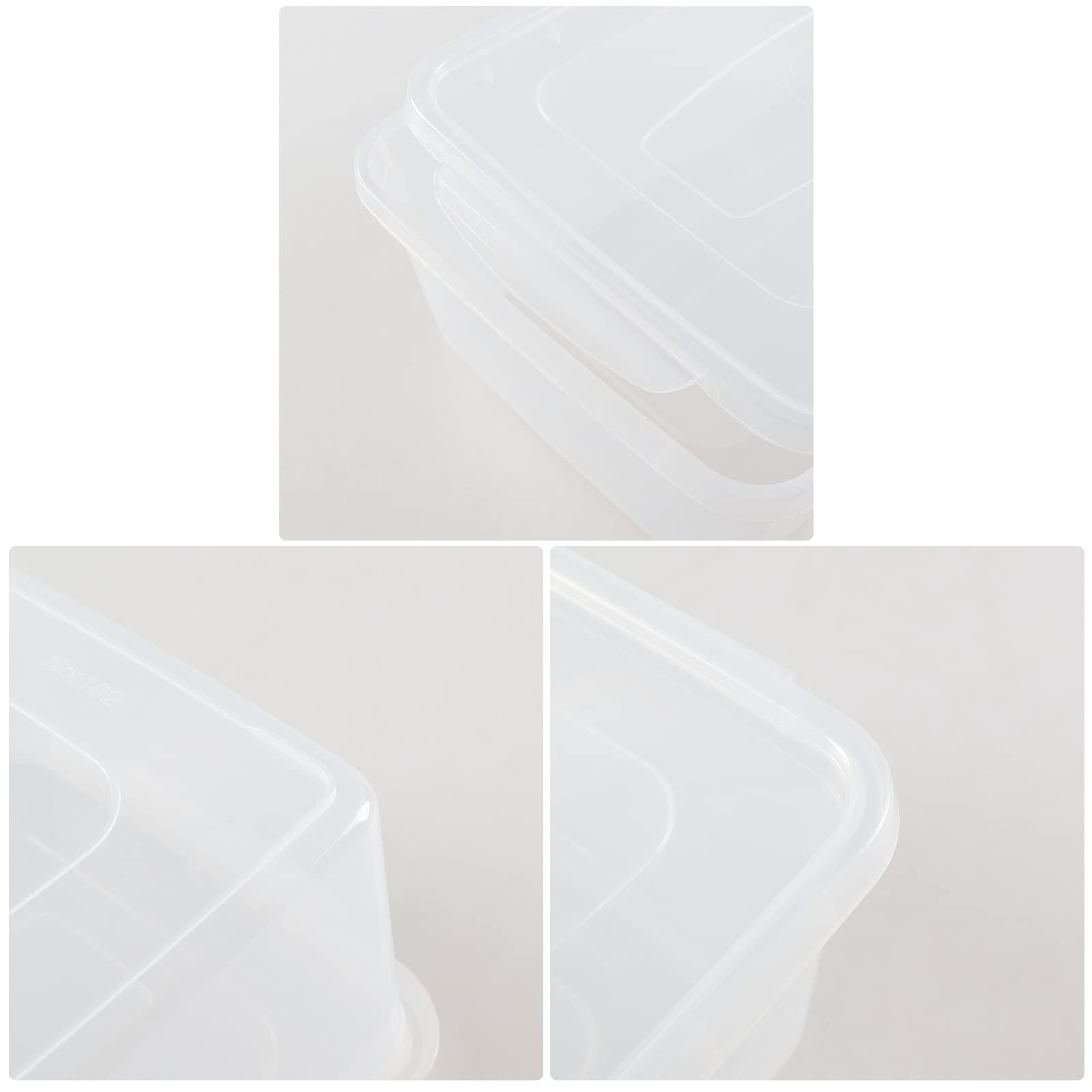 Zopnny 4-Pack 14 Qt. Stackable Nestable Box Tote Closet Organization, Plastic Latch Bin with Lids, Clear