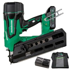 metabo hpt cordless 18v multivolt™ framing nailer kit | 21 degree magazine | round head nails from 2-inch up to 3-1/2-inch | 1-18v 4.0ah li-ion battery w/fuel gauge | nr1890drst