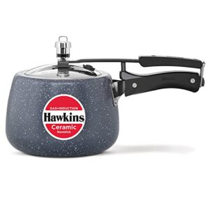 hawkins 3 litre ceramic nonstick pressure cooker, induction inner lid cooker, granite contura shaped cooker, best cooker (icc30)