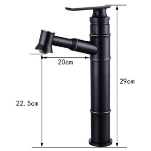 Black Bronze Belt Pull Out Shower Faucet Bath Sink Faucet Basin with High Wash Basin Cold Water Mixer Faucet Single Handle Single-Connected Belt Aerator