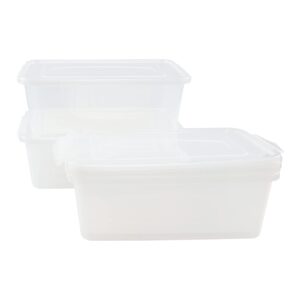 Zopnny 4-Pack 14 Qt. Stackable Nestable Box Tote Closet Organization, Plastic Latch Bin with Lids, Clear