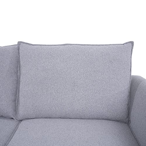 Naomi Home Modular Convertible Sectional Sofa with Reversible Chaise, Elizabeth L-Shaped Couch with Ottoman and Storage, Gray