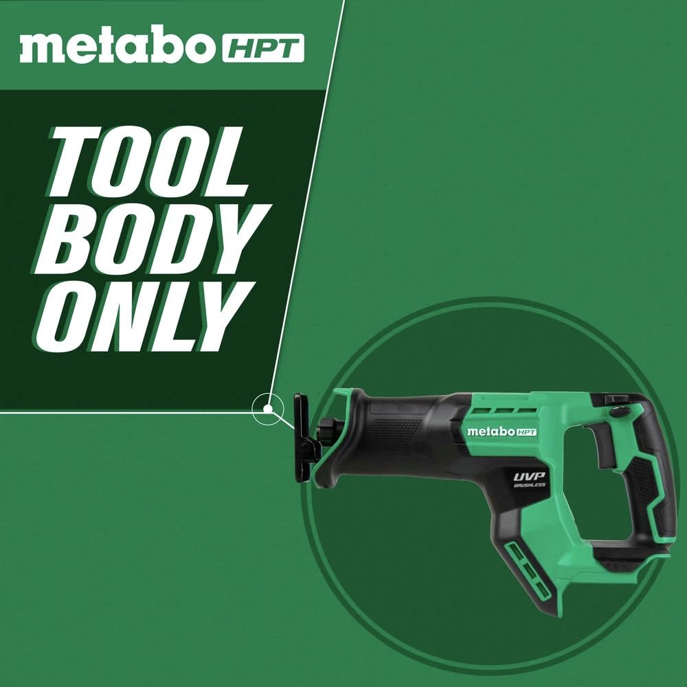 Metabo HPT Cordless 18V MultiVolt™ Compact Reciprocating Saw | Tool Only - No Battery | 4 Speed Modes | User Vibration Protection | Lifetime Tool Warranty | CR18DMAQ4