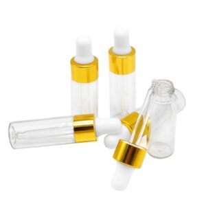 BEGIKET 50PCS Transparent Sample Dropper Bottles, 5ml Mini Essential Oil Dropper Bottles, Perfume Bottles with 2 Plastic Droppers for Travel Test Samples