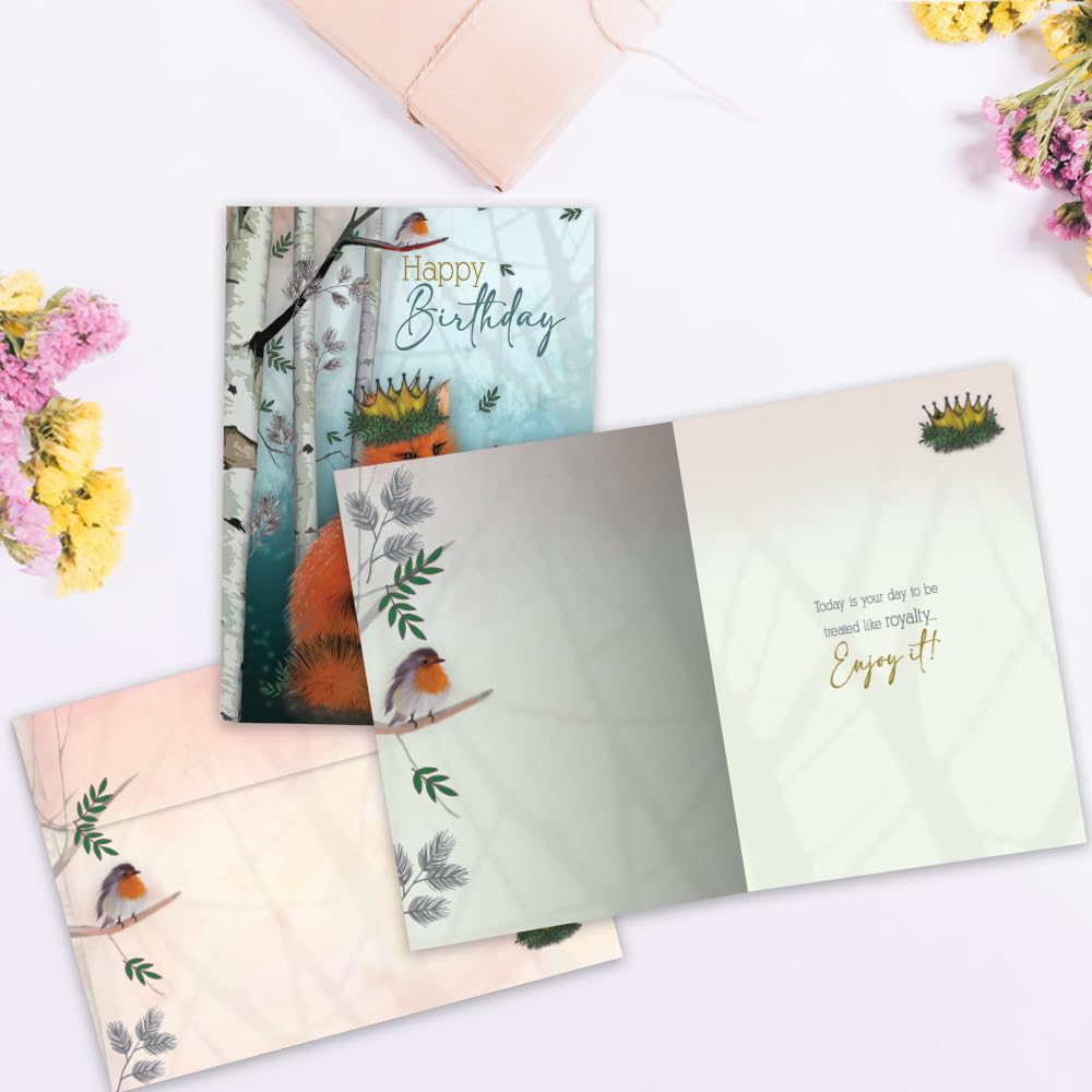 Tree-Free Greetings - Birthday Cards - Artful Designs - 8 Cards + Matching Envelopes - Made in USA - 100% Recycled Paper - 5"x7" - Cake Celebration (GA65205)