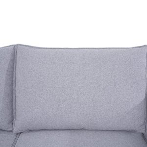 Naomi Home Modular Convertible Sectional Sofa with Reversible Chaise, Elizabeth L-Shaped Couch with Ottoman and Storage, Gray