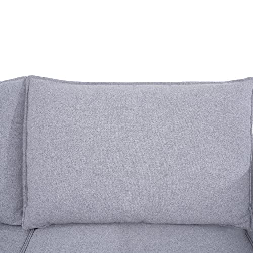 Naomi Home Modular Convertible Sectional Sofa with Reversible Chaise, Elizabeth L-Shaped Couch with Ottoman and Storage, Gray