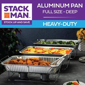 Full Size Large Aluminum Pans, Disposable Foil 21x13 Deep [20-Pack] Steam Table Chafing Pan - Extra Heavy Duty Durable Tray - Great for Roasting, Cooking, Warming, Prepping and Storing Food