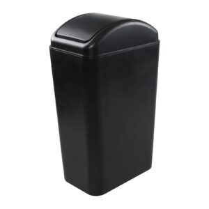 kiddream 14 l/ 3.6 gal waste bin with lids, plastic black garbage trash can, f