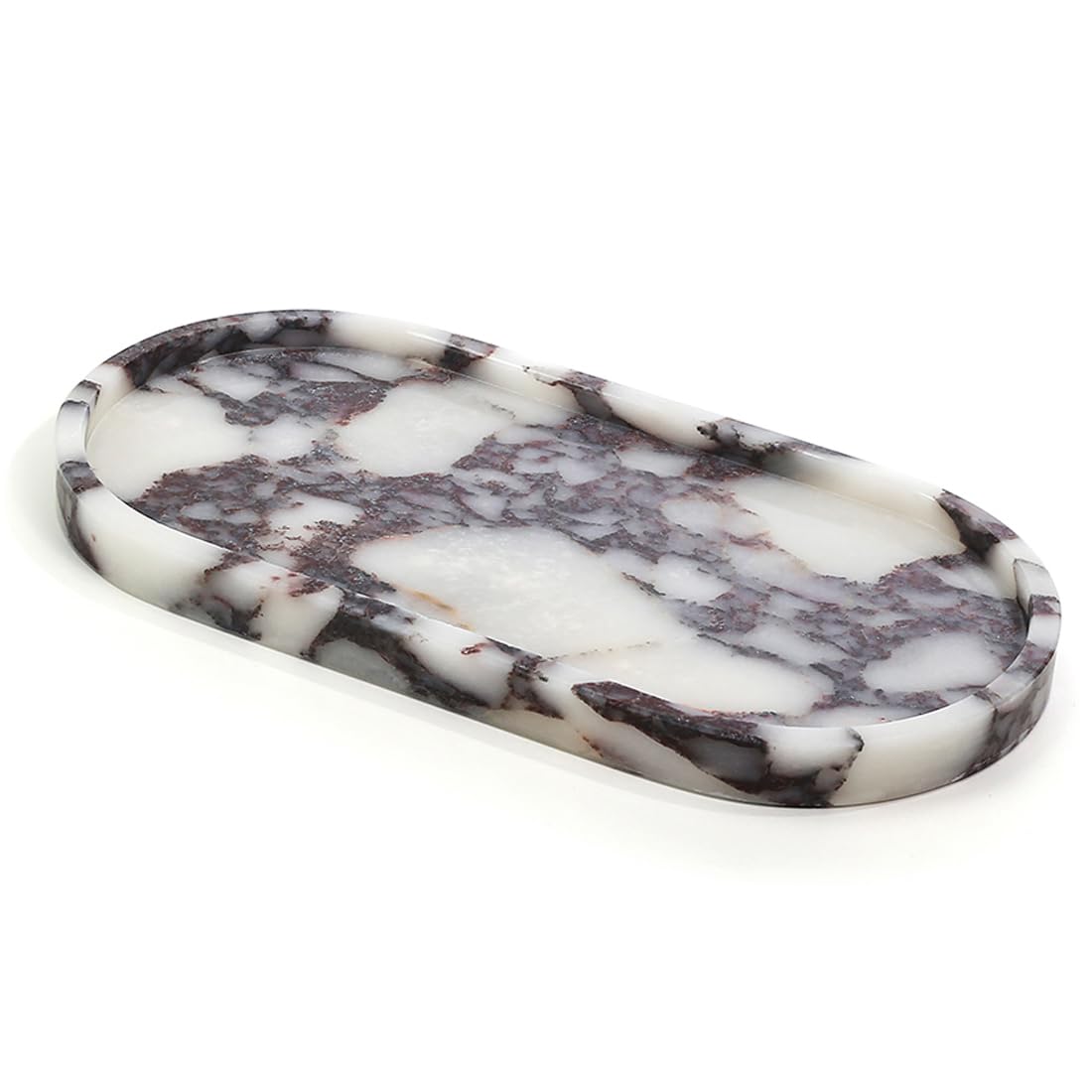 FutureStone 100% Natural Luxury Calaccata Viola Marble Small Hand Towel Tray Holder Organizer, Makeup Bathroom Holder