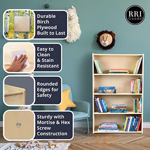 RRI Goods 2-Shelf Kids Bookshelf & Toy Storage Organizer | 3-Section Montessori Shelves for Home & Classroom Organization & Storage