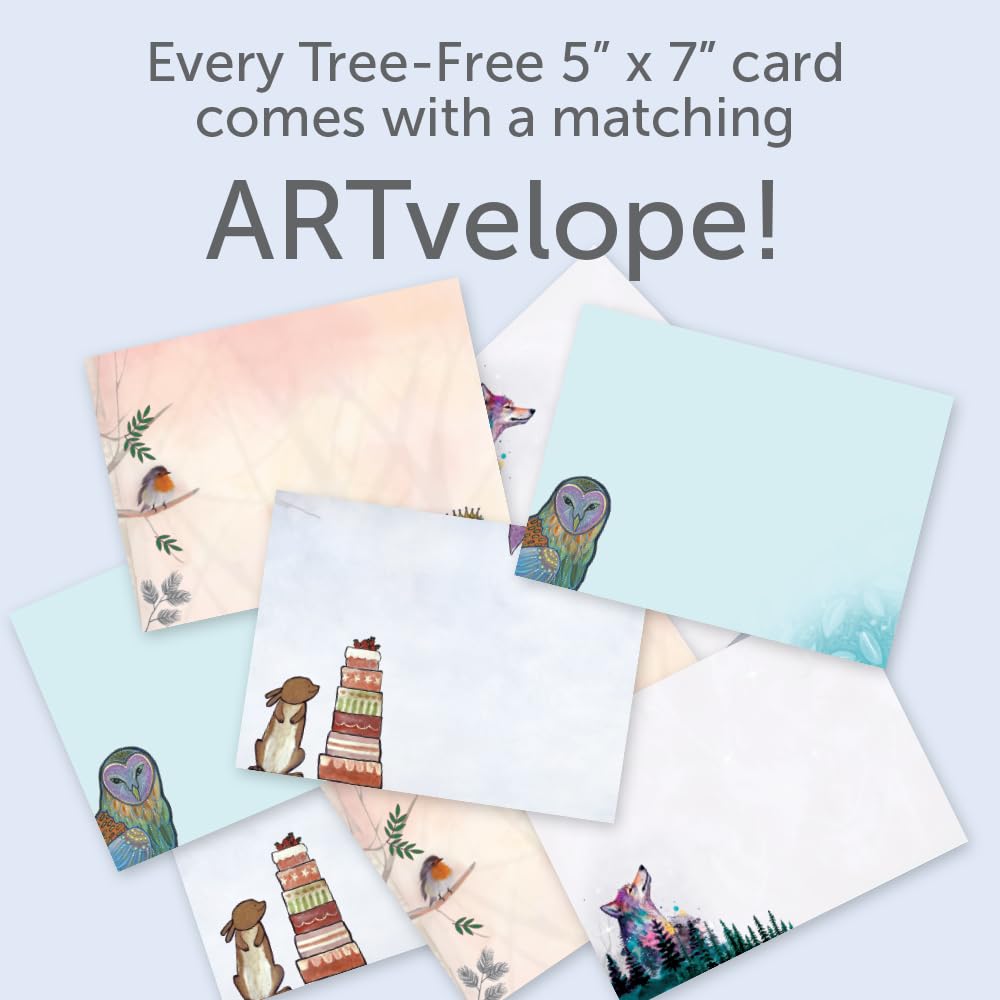 Tree-Free Greetings - Birthday Cards - Artful Designs - 8 Cards + Matching Envelopes - Made in USA - 100% Recycled Paper - 5"x7" - Cake Celebration (GA65205)