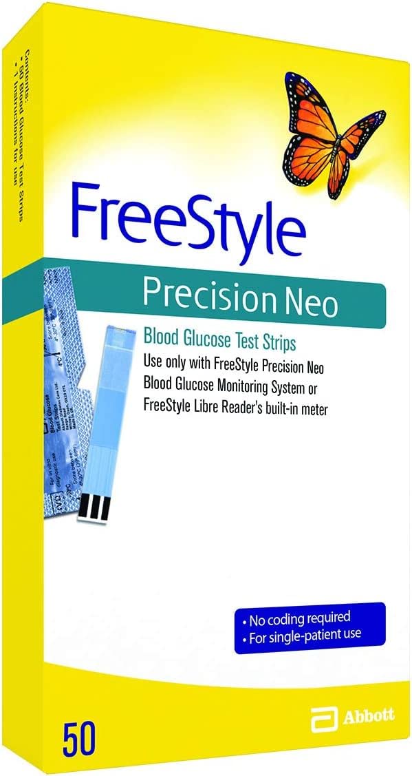 Blood Glucose Test Strips made for 'Precision Neo' Glucose Monitors Only - 50 Test Strips Only (Not for LITE Monitors)