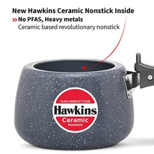 HAWKINS 3 Litre Ceramic Nonstick Pressure Cooker, Induction Inner Lid Cooker, Granite Contura Shaped Cooker, Best Cooker (ICC30)