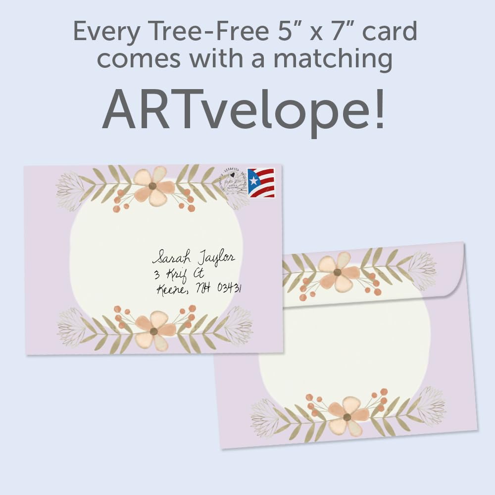 Tree-Free Greetings - Birthday Cards - Artful Designs - 1 Card + Matching Envelopes - Made in USA - 100% Recycled Paper - 5"x7" - Chosen Family (GO65247)