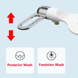 RADAAB Non-Electric Bidet Attachment for Toilet- Retractable Dual Nozzle with Adjustable Water Pressure, Fresh Water Bidet Toilet Seat Attachment,Easy to Install