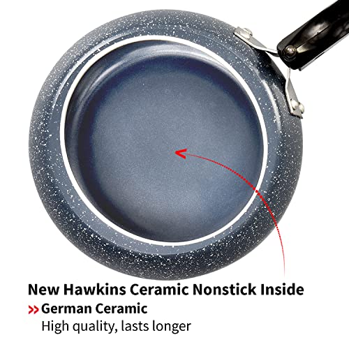 HAWKINS 3 Litre Ceramic Nonstick Pressure Cooker, Induction Inner Lid Cooker, Granite Contura Shaped Cooker, Best Cooker (ICC30)