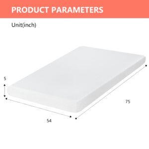 FDW 5 Inch Gel Memory Foam Mattress Medium-Firm Mattress for Pressure Relief & Cooler Sleep Mattress for Kid Adults Fiberglass Free CertiPUR-US Certified Mattress in a Box, Full