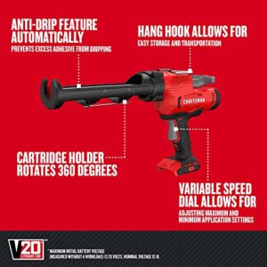 CRAFTSMAN V20 Caulk Gun, No Drip, Cordless, with anti-drip and variable speed, Tool Only (CMCE600B)