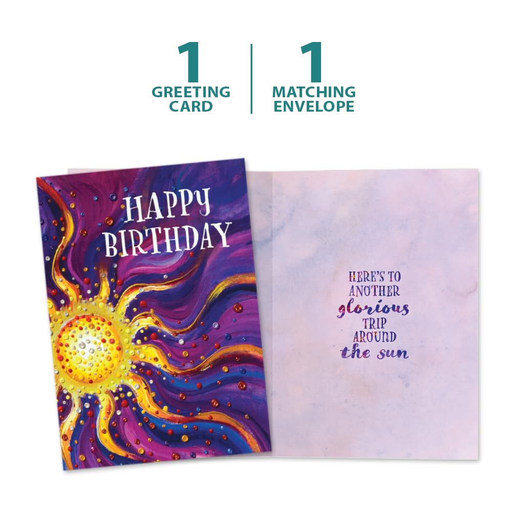 Tree-Free Greetings - Birthday Cards - Artful Designs - 1 Card + Matching Envelopes - Made in USA - 100% Recycled Paper - 5"x7" - Another Glorious Trip (GO65256)