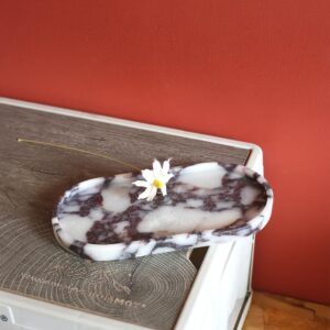 FutureStone 100% Natural Luxury Calaccata Viola Marble Small Hand Towel Tray Holder Organizer, Makeup Bathroom Holder