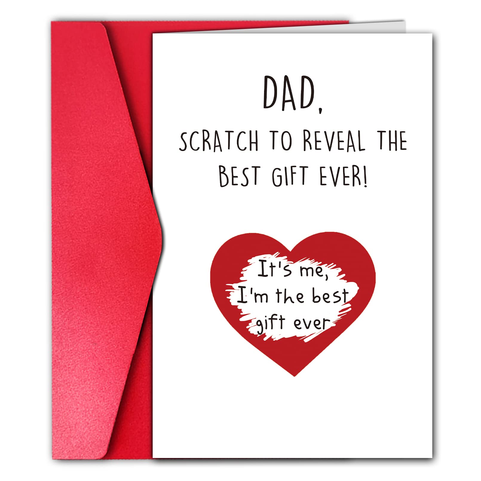 GYYsweetus Card for Father, Birthday Card for Dad, Fathers Day Card from Son Daughter, Funny Scratch Father’s Day Card, Gift for Father