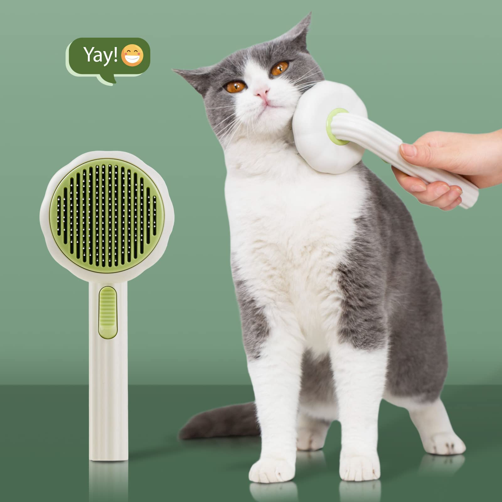 VIOJOJO Cat Brush Dog Brush with Release Button for Shedding, Self Cleaning Cat Comb Hair Brush for Indoor Cats, Dog Deshedding Brush Grooming Kit, Pet Supplies Hair Remover Tool