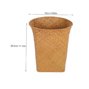 Cabilock Blanket Round Woven Waste Paper Bin:Paper Wastebasket Garbage Container Bin Rubbish Basket Natural Wastebasket Garbage Bin for Bathroom Essentials Storage Cubes Storage Cubes