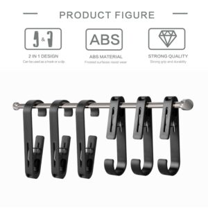 6 Pack Hangers Hooks with Clips Laundry Hangers Closet Organizer for Hanging Clamps Socks Boot Bras Towels for Bathroom Wardrobe Kitchen