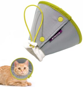 banbango cat cone collar soft, adjustable cat recovery collar, cat cones after surgery, cat neck cone for cats kittens (grey, small)