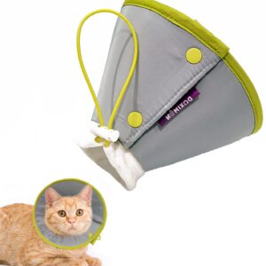 BANBANGO Cat Cone Collar Soft, Adjustable Cat Recovery Collar, Cat Cones After Surgery, Cat Neck Cone for Cats Kittens (Grey, Small)