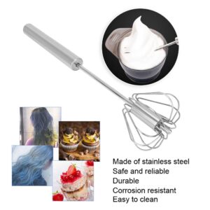 Hand Blenders,Stainless Steel Semi-Automatic Multifunction Cream Mixer Manual Egg Blender Stainless Steel Egg Color Cream Mixer Wand [#1]