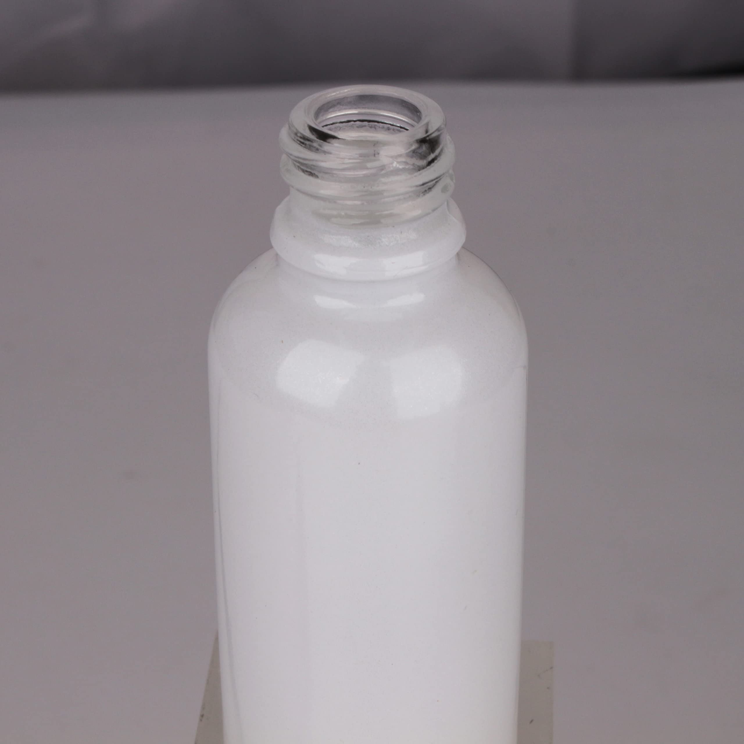 COSIDEA 20pcs Empty Pearly white Round 30ml 1oz Glass bottle with Bamboo dropper for Serum essence oil bottles container packing