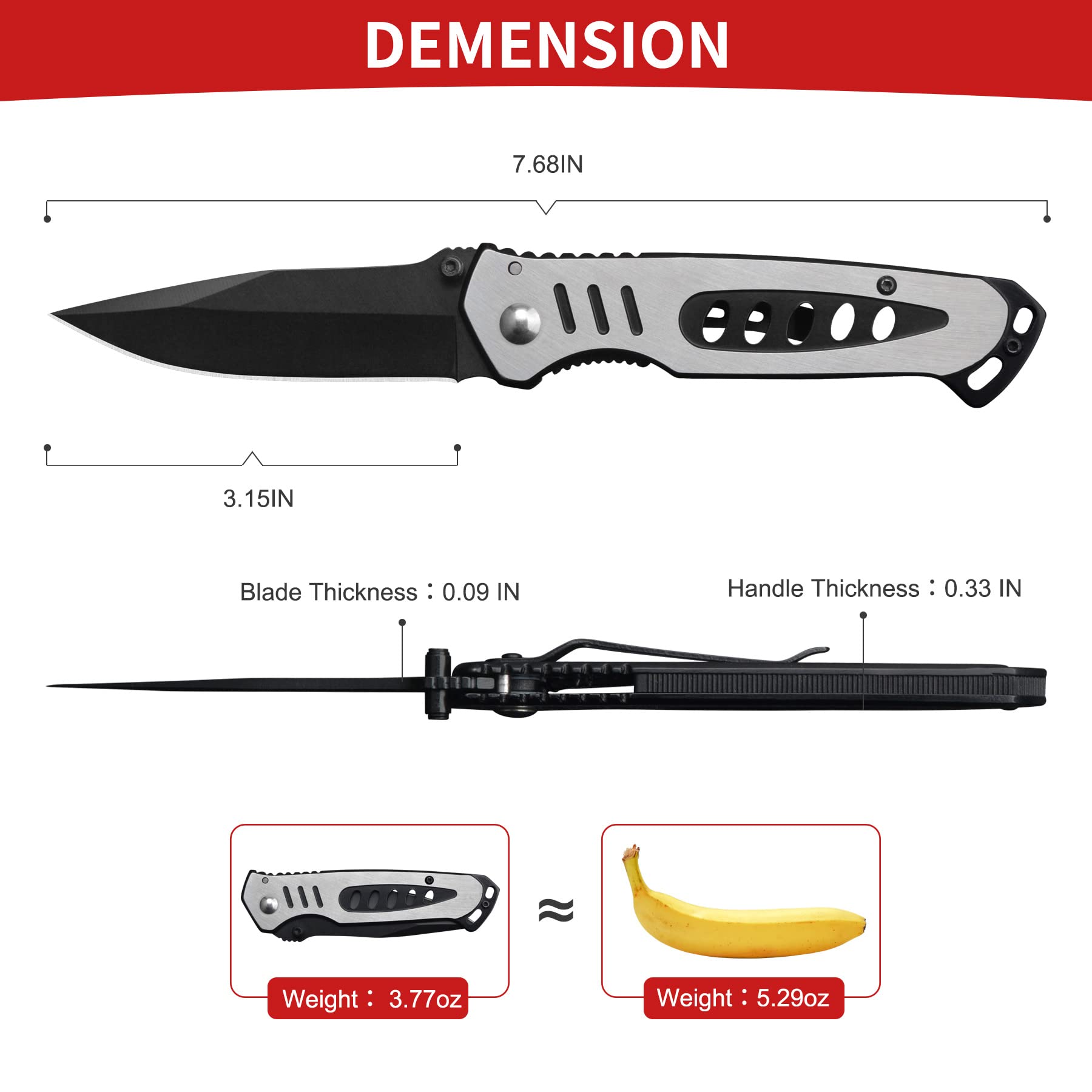 CULITECH 3.8 INCHES Blade Stainless Steel Folding Knife, Pocket Knife With Durable Pakka Wood Handle for Outdoor