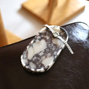 FutureStone 100% Natural Luxury Calaccata Viola Marble Small Hand Towel Tray Holder Organizer, Makeup Bathroom Holder