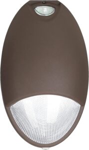 led emergency light with battery backup and photocell, self test diagnostics, outdoor led emergency wallpack, 12w 100-277vac ul-924 fire resistant ip65 wet location, dark bronze ul listed (1 pack)