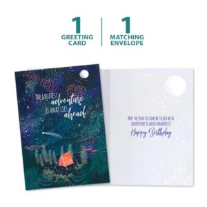 Tree-Free Greetings - Birthday Cards - Artful Designs - 1 Card + Matching Envelopes - Made in USA - 100% Recycled Paper - 5"x7" - The Greatest Adventure (GO65233)