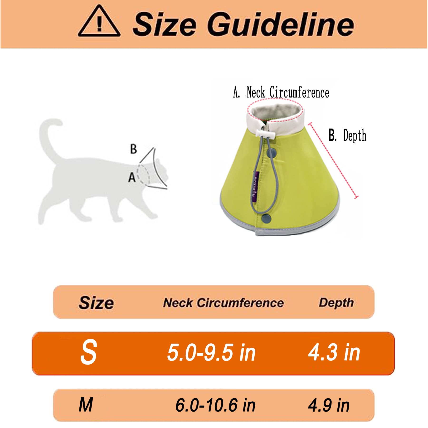 BANBANGO Cat Cone Collar Soft, Adjustable Cat Recovery Collar, Cat Cones After Surgery, Cat Neck Cone for Cats Kittens (Grey, Small)