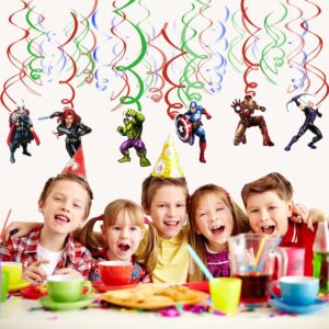 12pcs Party Vortex Decoration for Avengers, Hanging Swirls Decoration for Super Hero Theme Birthday Party Supplies