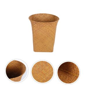 Cabilock Blanket Round Woven Waste Paper Bin:Paper Wastebasket Garbage Container Bin Rubbish Basket Natural Wastebasket Garbage Bin for Bathroom Essentials Storage Cubes Storage Cubes