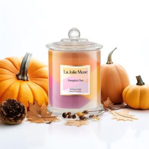 LA JOLIE MUSE Pumpkin Candles, Fall Scented Candle, Pumpkin Chai Candles, Luxury Candle Women Gifts, Natural Soy Wax, 75 Hours Long Burning Time, Autumn Home Candle Gift