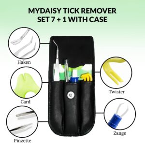 S SUNINESS 7 in 1 Premium Tick Removal Kit, Tick Tweezer Set with Case, Tick Remover, Holster and Tick Card and More