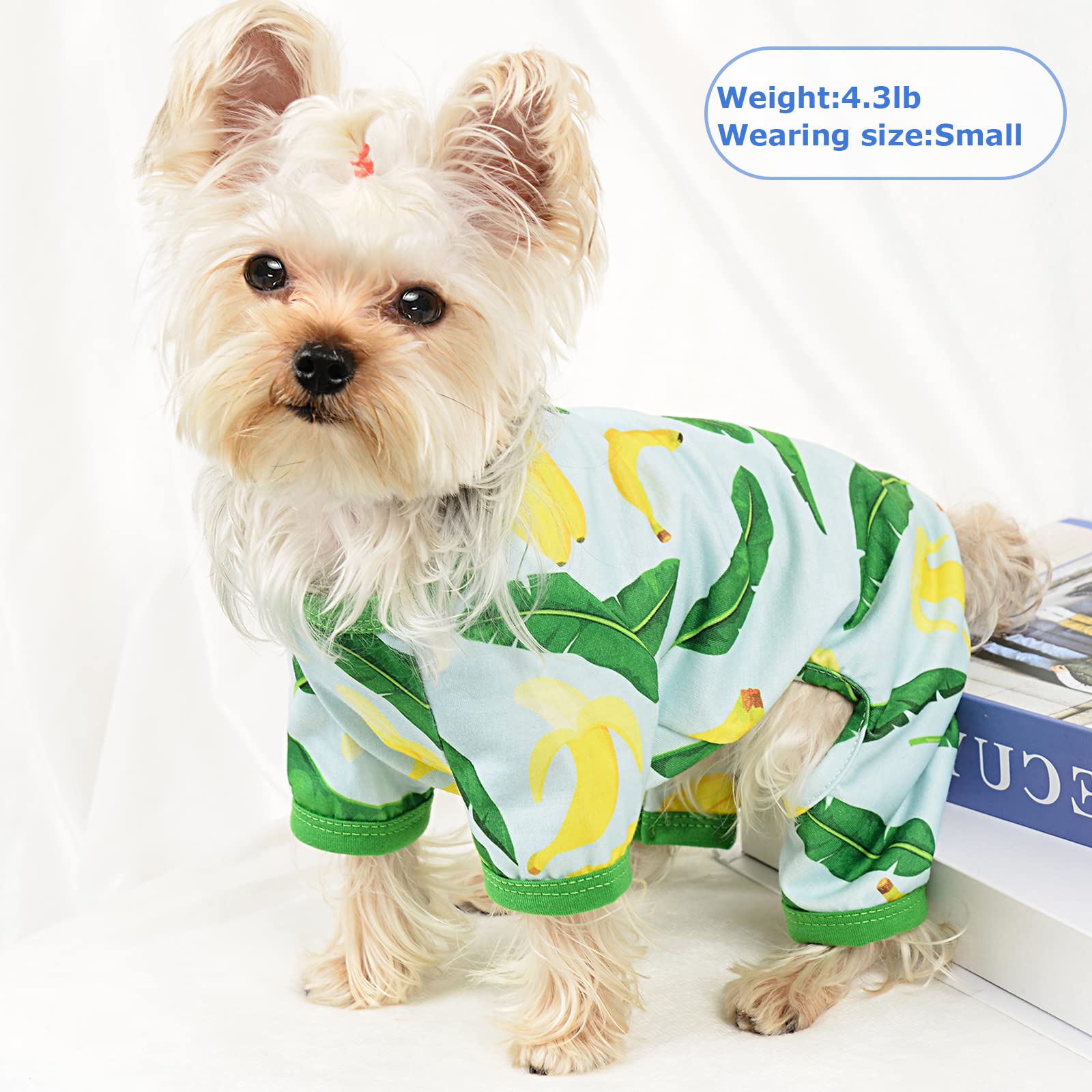 Dog Pajamas Pjs Summer Fall Dog Clothes for Small Dogs Girl - Boy -Small - Medium Size Dogs, Soft Stretchy Puppy Clothes Doggie Onesies Cat Pet Jammies Outfit (Avocado Green, Small)