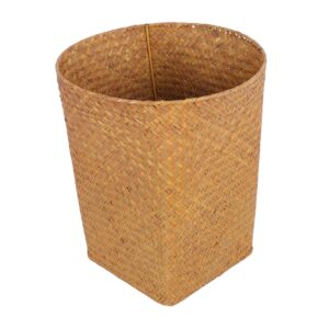 Cabilock Blanket Round Woven Waste Paper Bin:Paper Wastebasket Garbage Container Bin Rubbish Basket Natural Wastebasket Garbage Bin for Bathroom Essentials Storage Cubes Storage Cubes