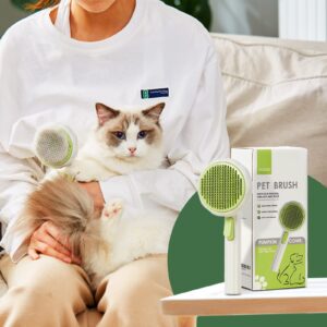 VIOJOJO Cat Brush Dog Brush with Release Button for Shedding, Self Cleaning Cat Comb Hair Brush for Indoor Cats, Dog Deshedding Brush Grooming Kit, Pet Supplies Hair Remover Tool