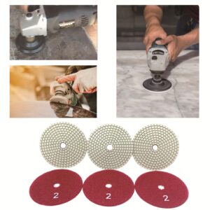 ComeFloor 4 Inch Wet/Dry 3 Step Diamond Polishing Pads for Granite Marble Concrete Hook and Loop Stone Polishing Pads Step-2 Bundle（3 PCS）