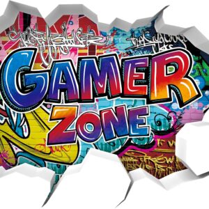 TOARTI 3D Game Wall Decals,Gaming Wall Stickers for Boys Room Gamer Zone Sticker Video Gaming Wallpaper for Kids Playroom Decor