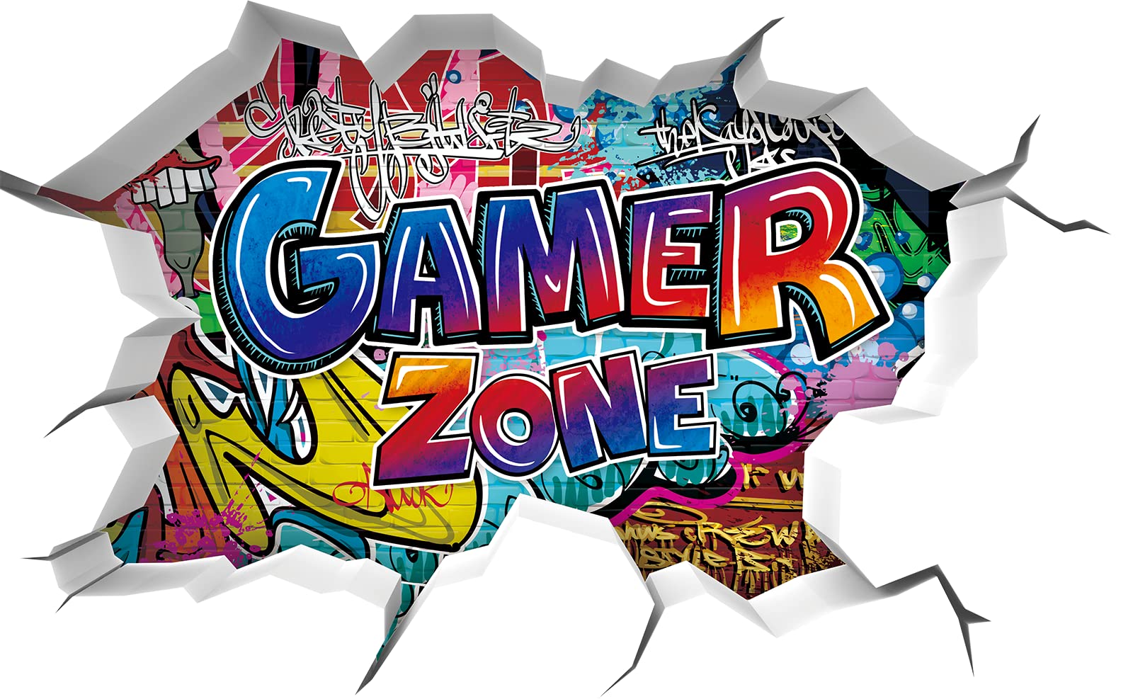 TOARTI 3D Game Wall Decals,Gaming Wall Stickers for Boys Room Gamer Zone Sticker Video Gaming Wallpaper for Kids Playroom Decor